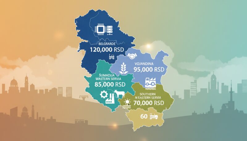 Prosečne zarade po regionima Srbije